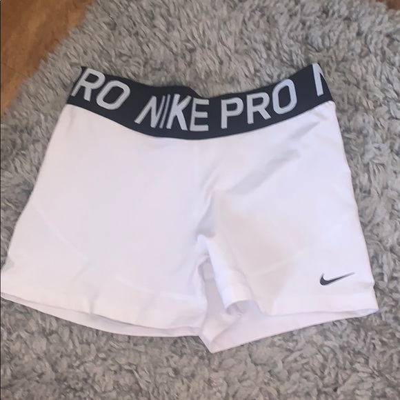 white nike pros